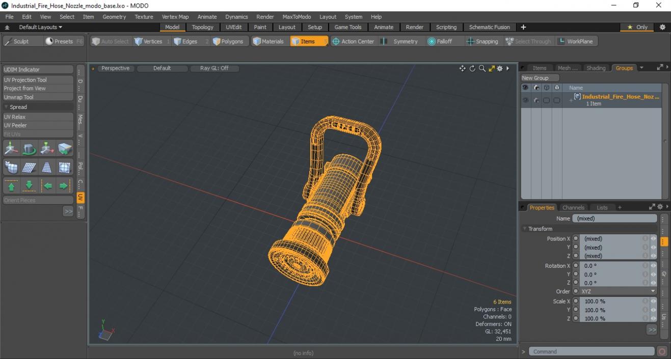 Industrial Fire Hose Nozzle 3D