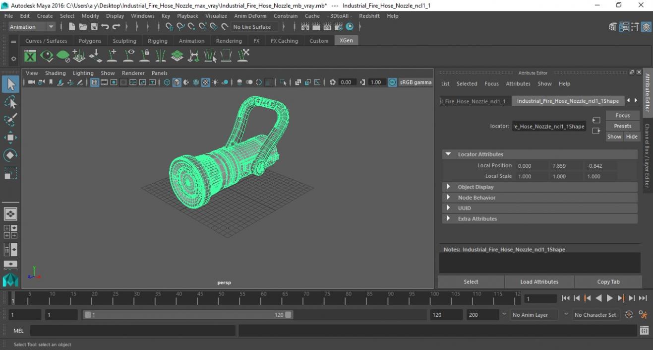 Industrial Fire Hose Nozzle 3D