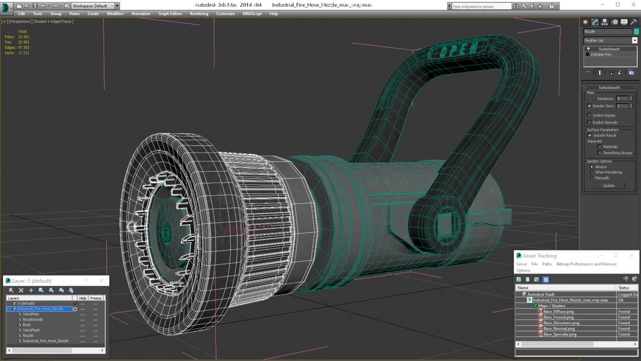 Industrial Fire Hose Nozzle 3D