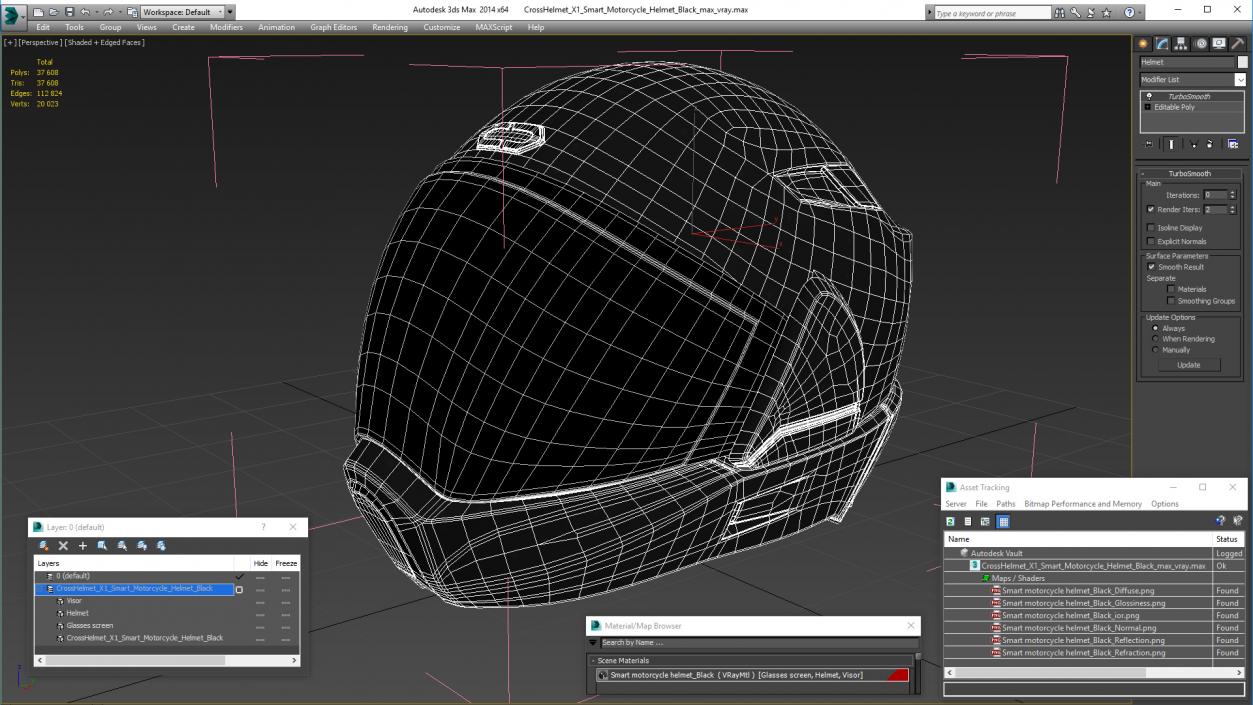 CrossHelmet X1 Smart Motorcycle Helmet Black 3D model