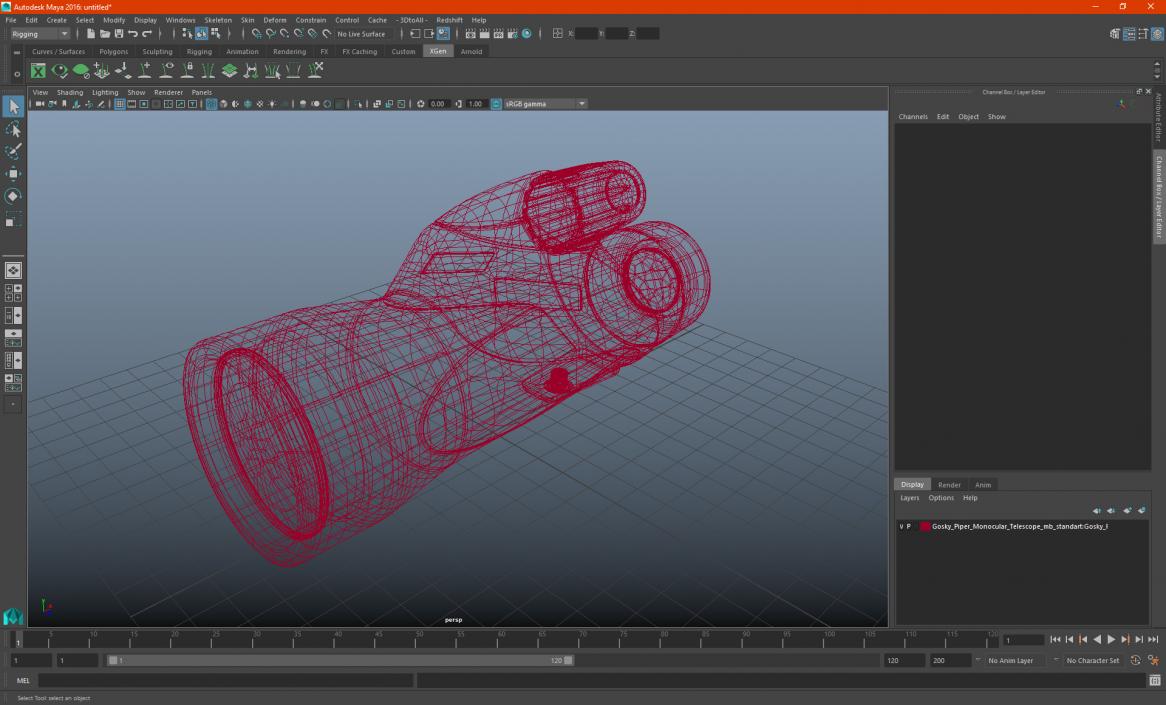 3D model Piper Monocular Telescope