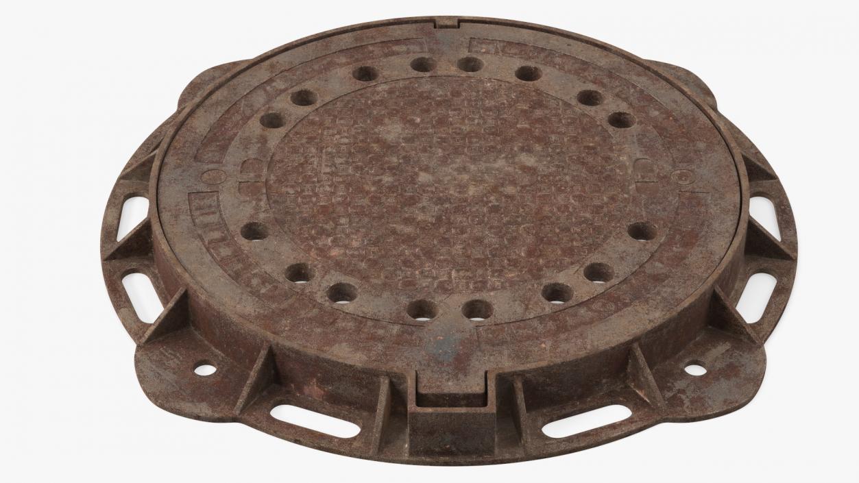 Rusty Manhole Cover 3D model