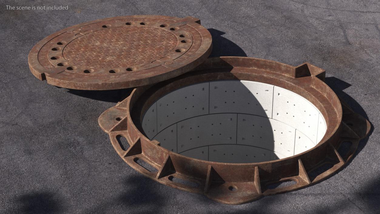 Rusty Manhole Cover 3D model