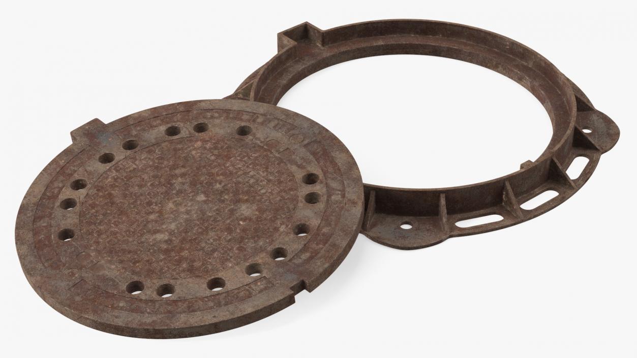 Rusty Manhole Cover 3D model