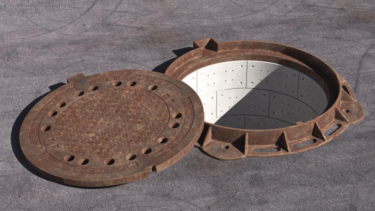 Rusty Manhole Cover 3D model