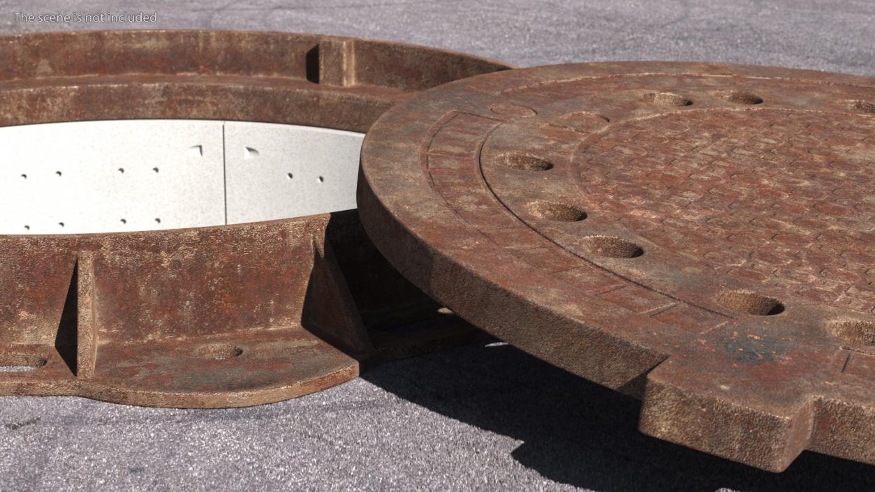 Rusty Manhole Cover 3D model