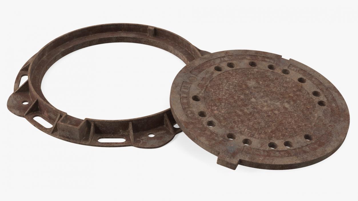 Rusty Manhole Cover 3D model