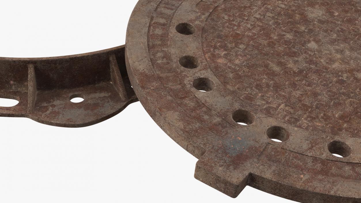 Rusty Manhole Cover 3D model