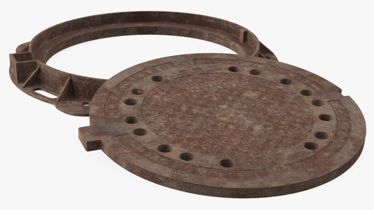 Rusty Manhole Cover 3D model