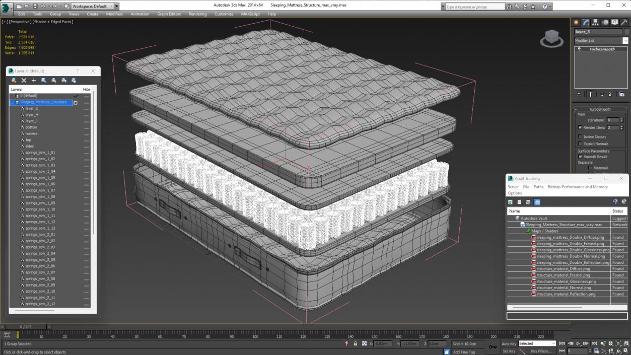 Sleeping Mattress Structure 3D