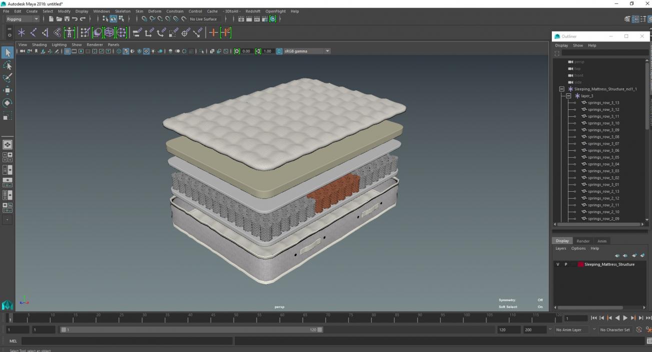 Sleeping Mattress Structure 3D