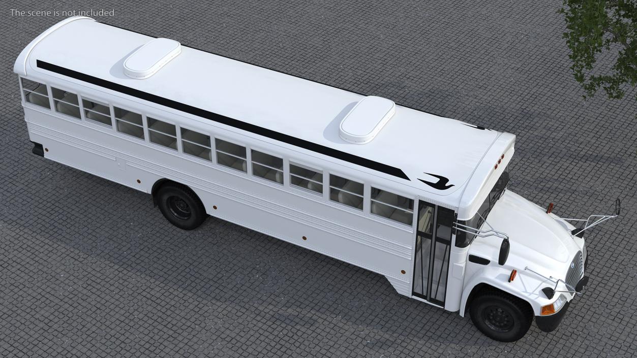 3D Blue Bird Vision Commercial Bus