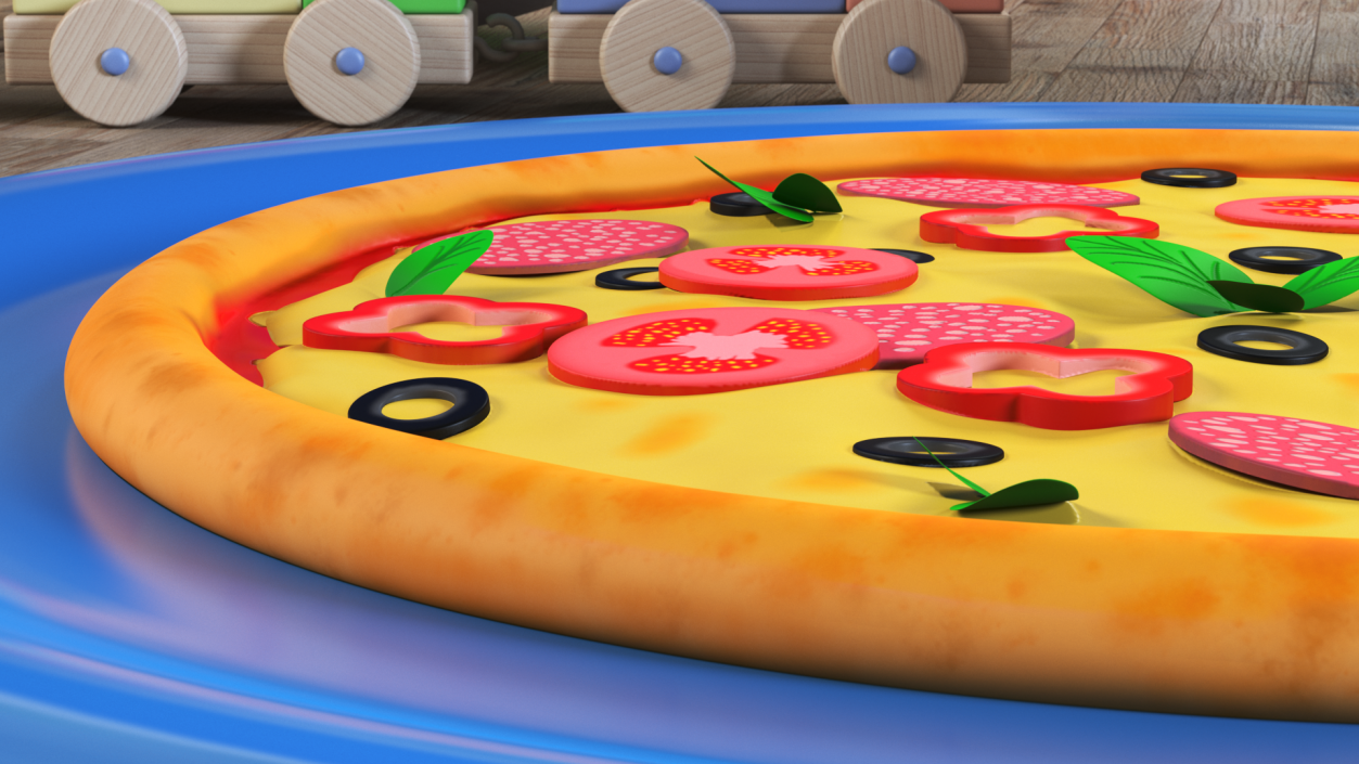 Cartoon Pepperoni Pizza Whole 3D model