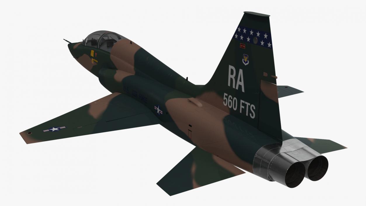 Jet Aircraft T-38 Military Camo Simple Interior 3D