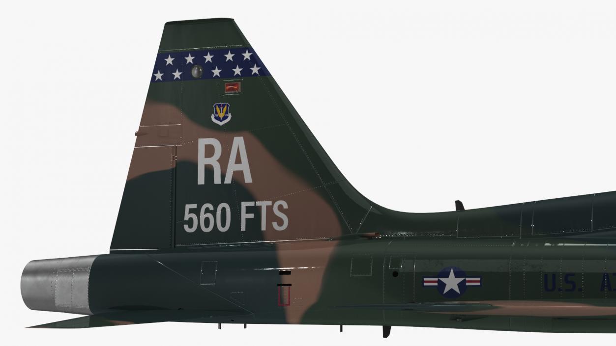 Jet Aircraft T-38 Military Camo Simple Interior 3D