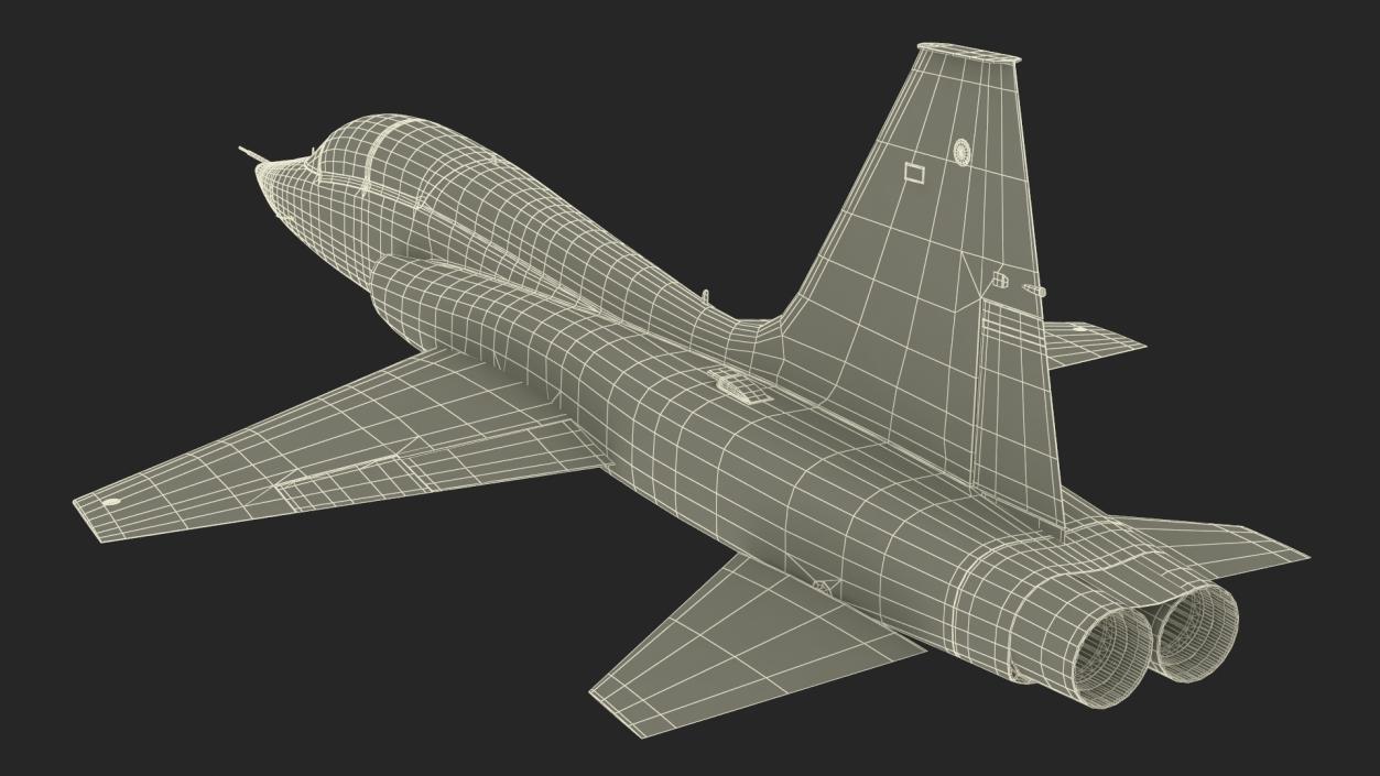 Jet Aircraft T-38 Military Camo Simple Interior 3D