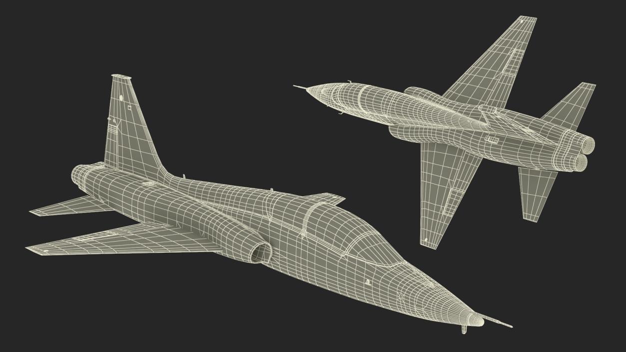 Jet Aircraft T-38 Military Camo Simple Interior 3D