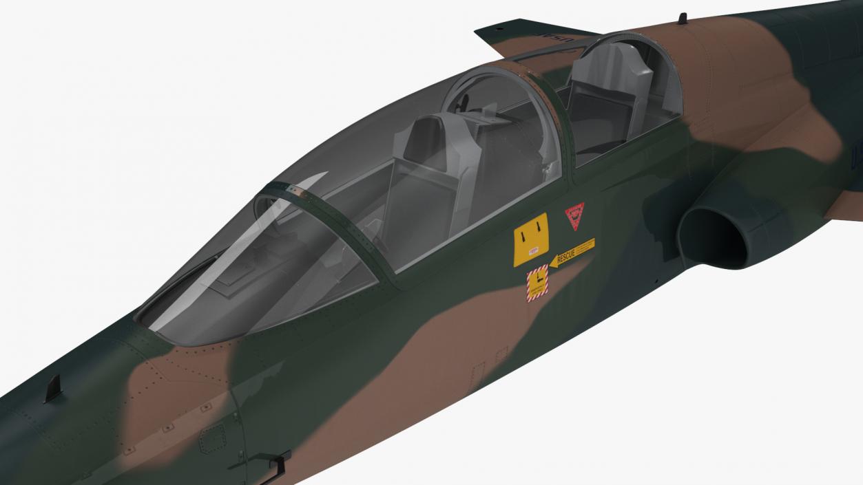 Jet Aircraft T-38 Military Camo Simple Interior 3D