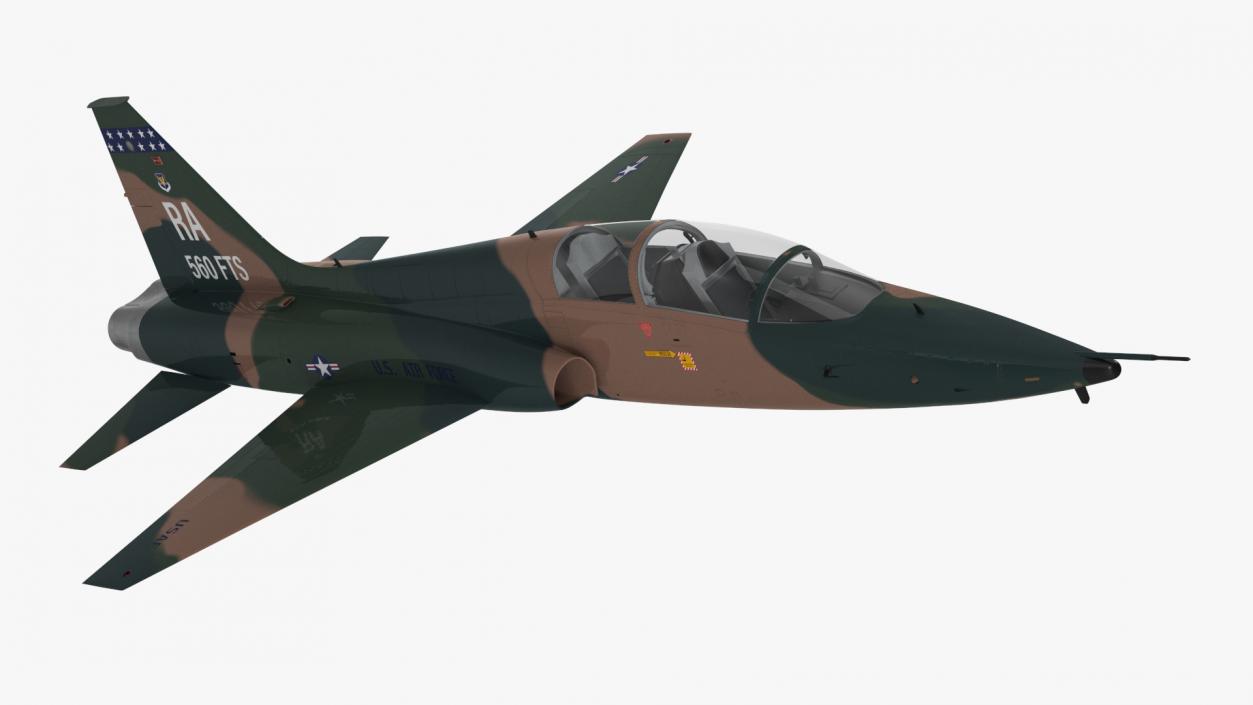 Jet Aircraft T-38 Military Camo Simple Interior 3D