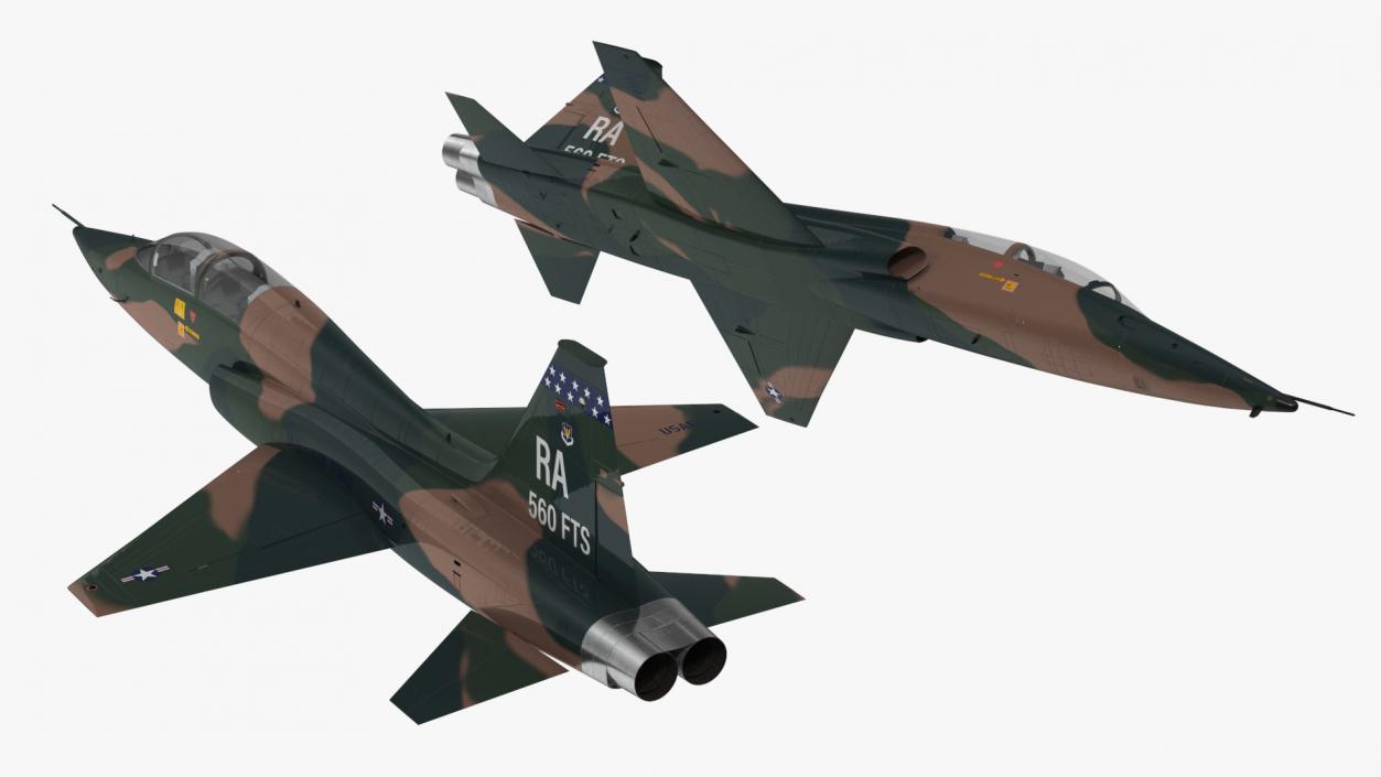 Jet Aircraft T-38 Military Camo Simple Interior 3D