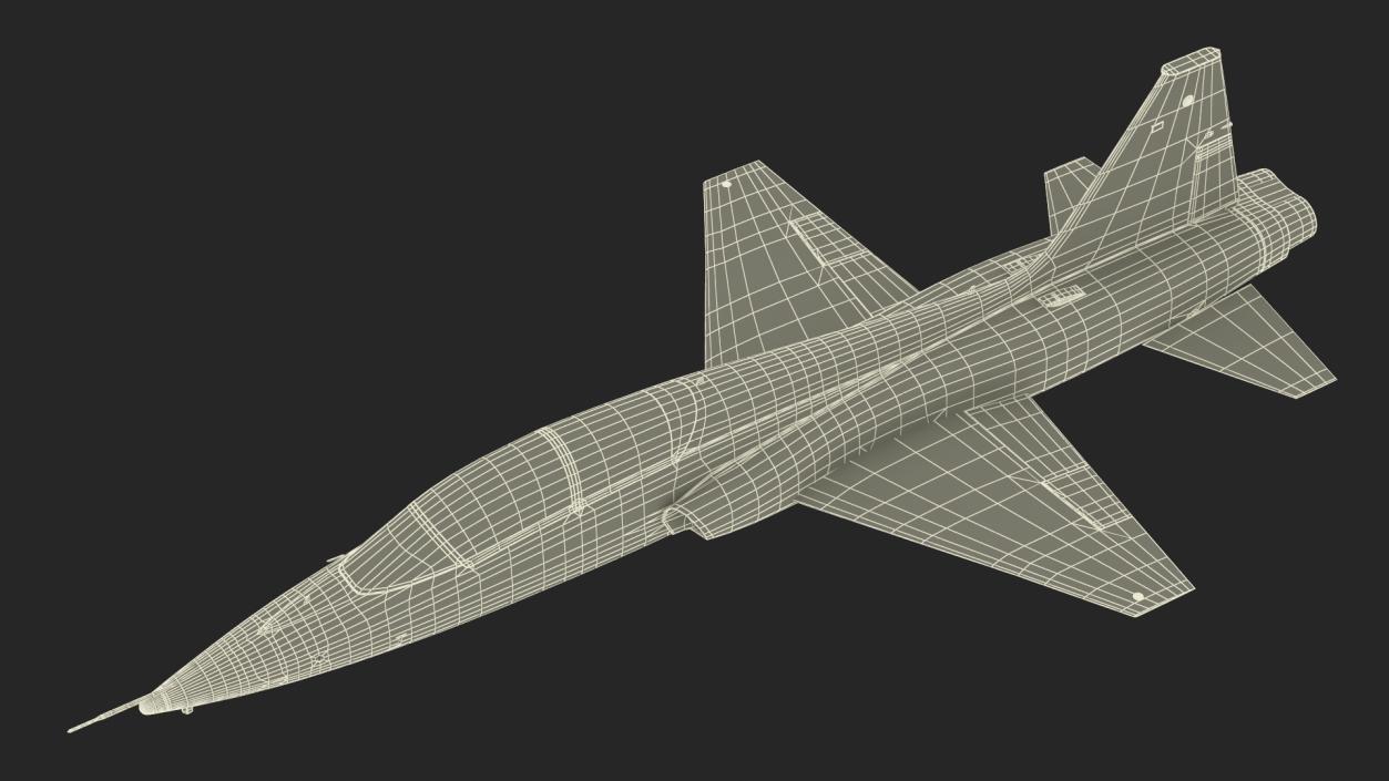 Jet Aircraft T-38 Military Camo Simple Interior 3D