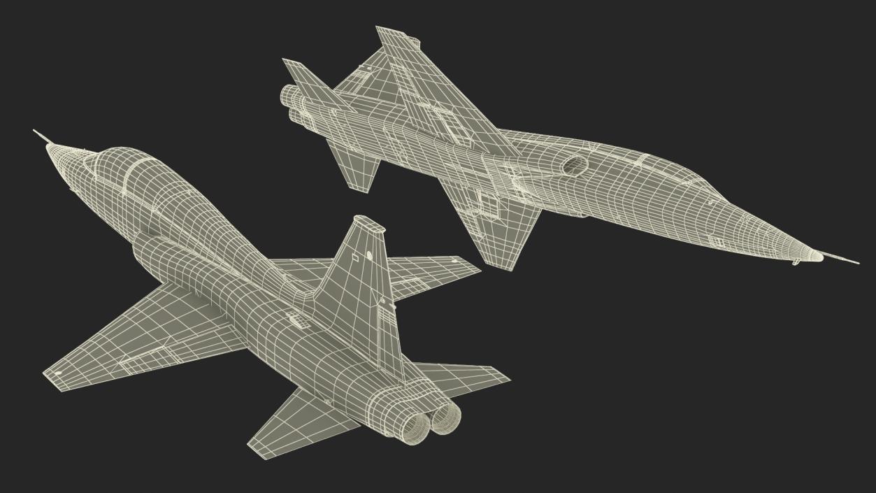 Jet Aircraft T-38 Military Camo Simple Interior 3D