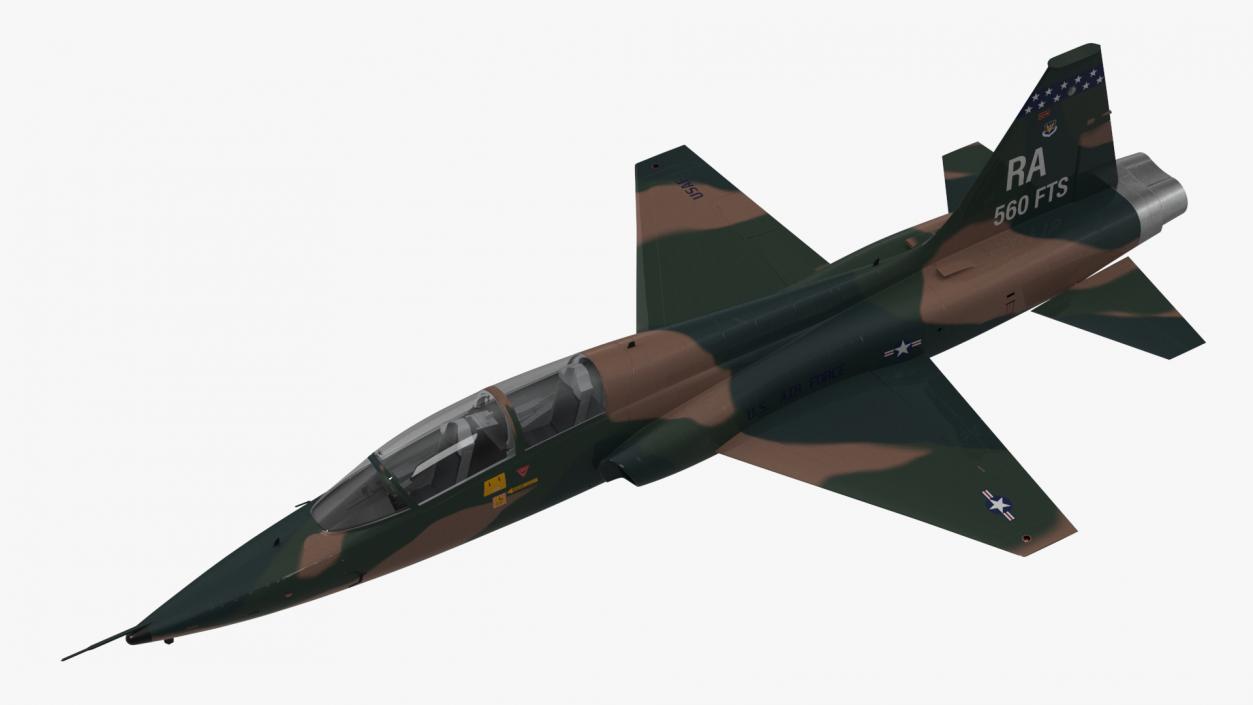 Jet Aircraft T-38 Military Camo Simple Interior 3D