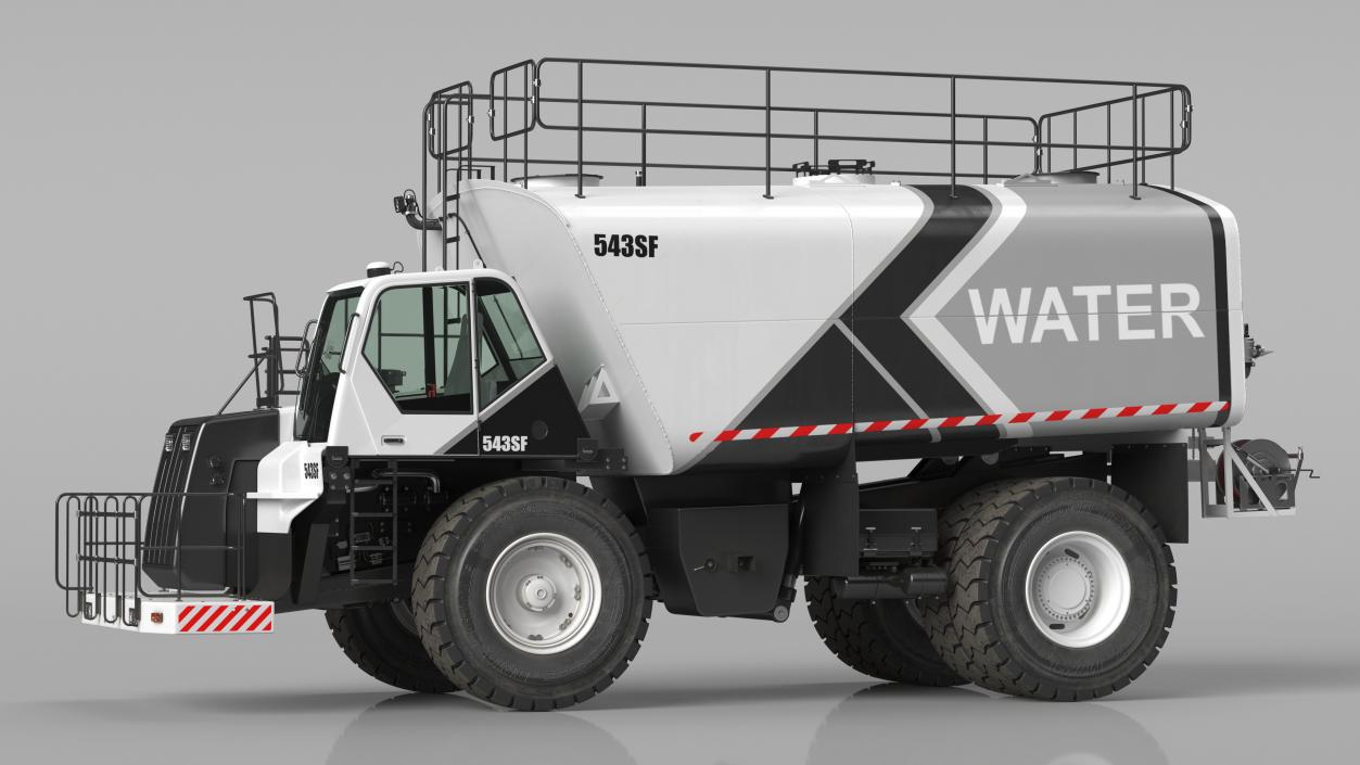 3D model White Construction Truck with Grey Water Tank