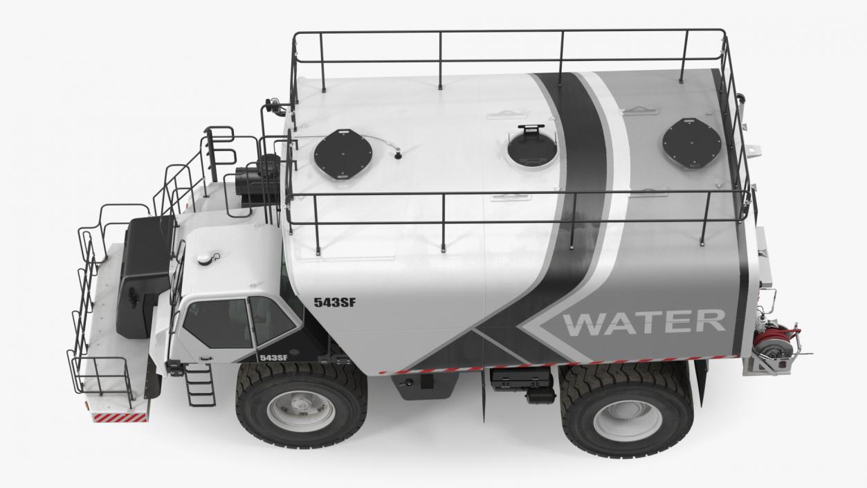 3D model White Construction Truck with Grey Water Tank