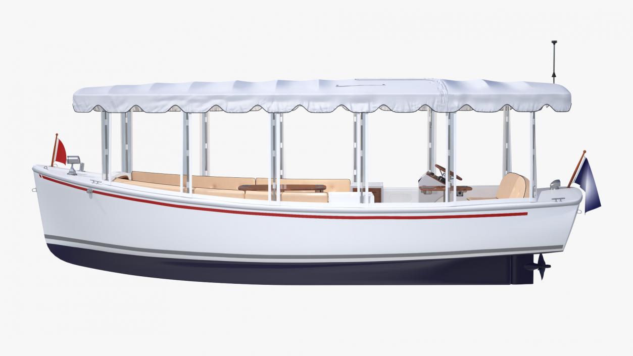 3D Pleasure Boat with Soft Roof model