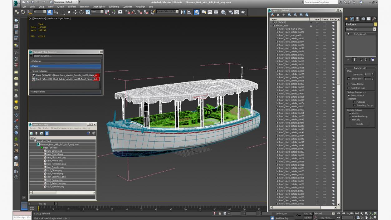 3D Pleasure Boat with Soft Roof model