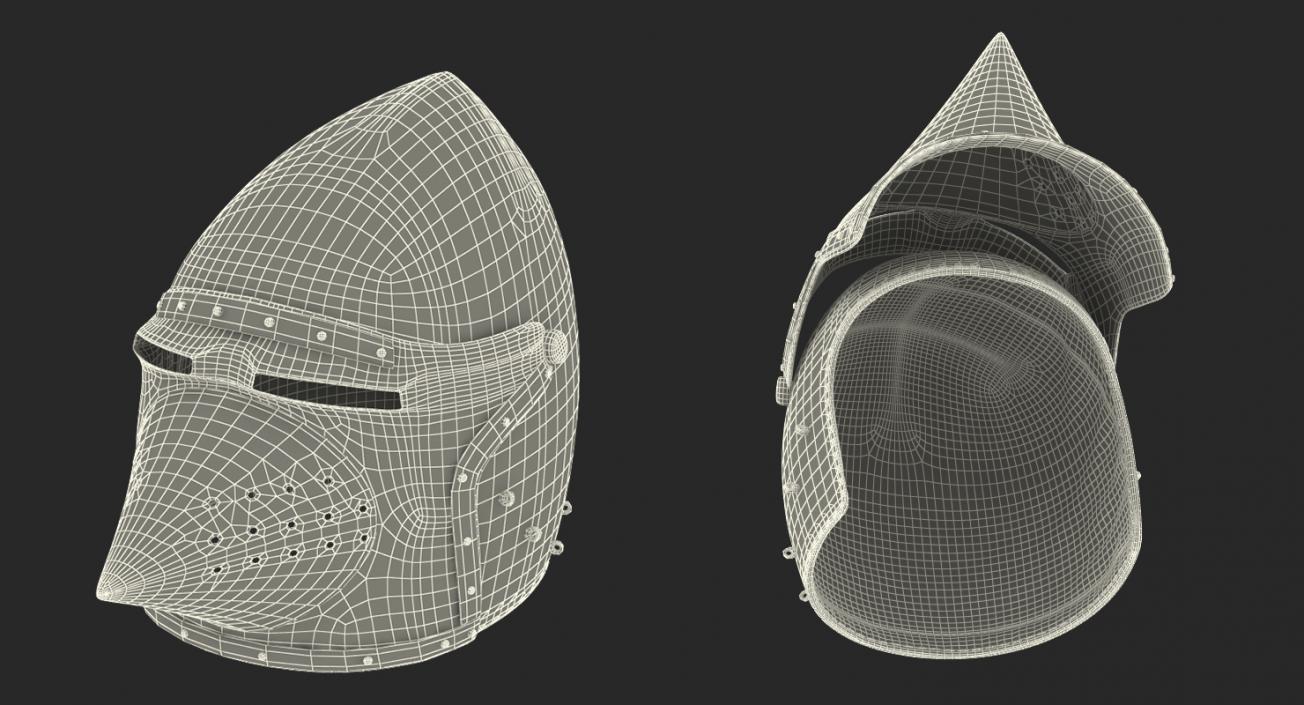 3D Houndskull Bascinet Helmet