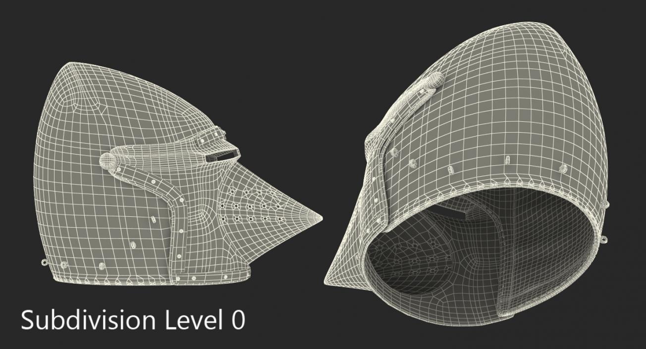 3D Houndskull Bascinet Helmet