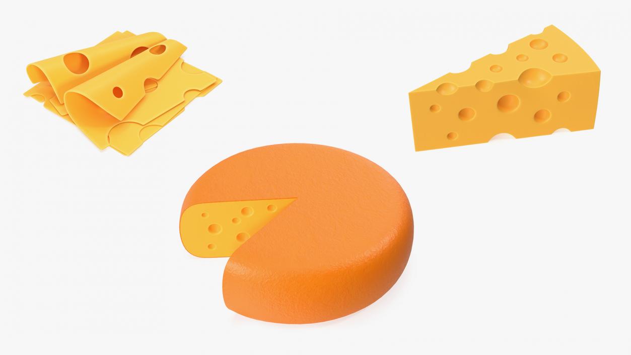 3D model Cartoon Cheese Collection