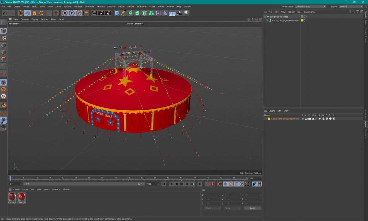 3D Circus Tent of Entertainment model