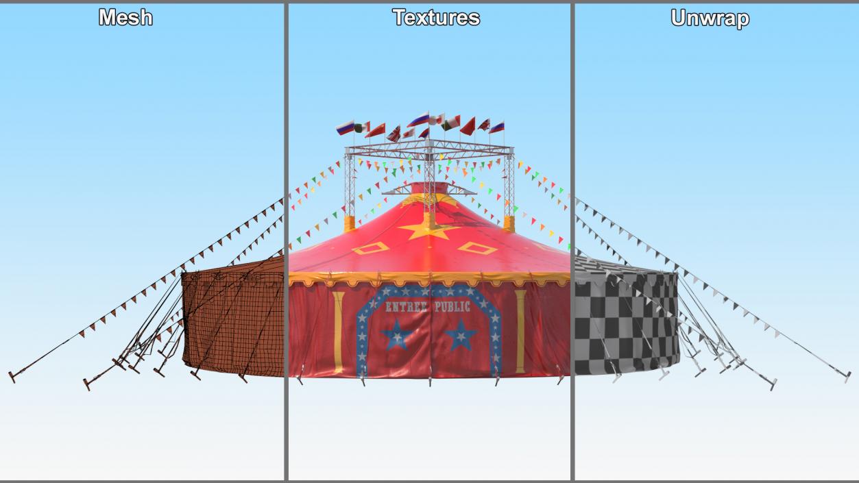 3D Circus Tent of Entertainment model