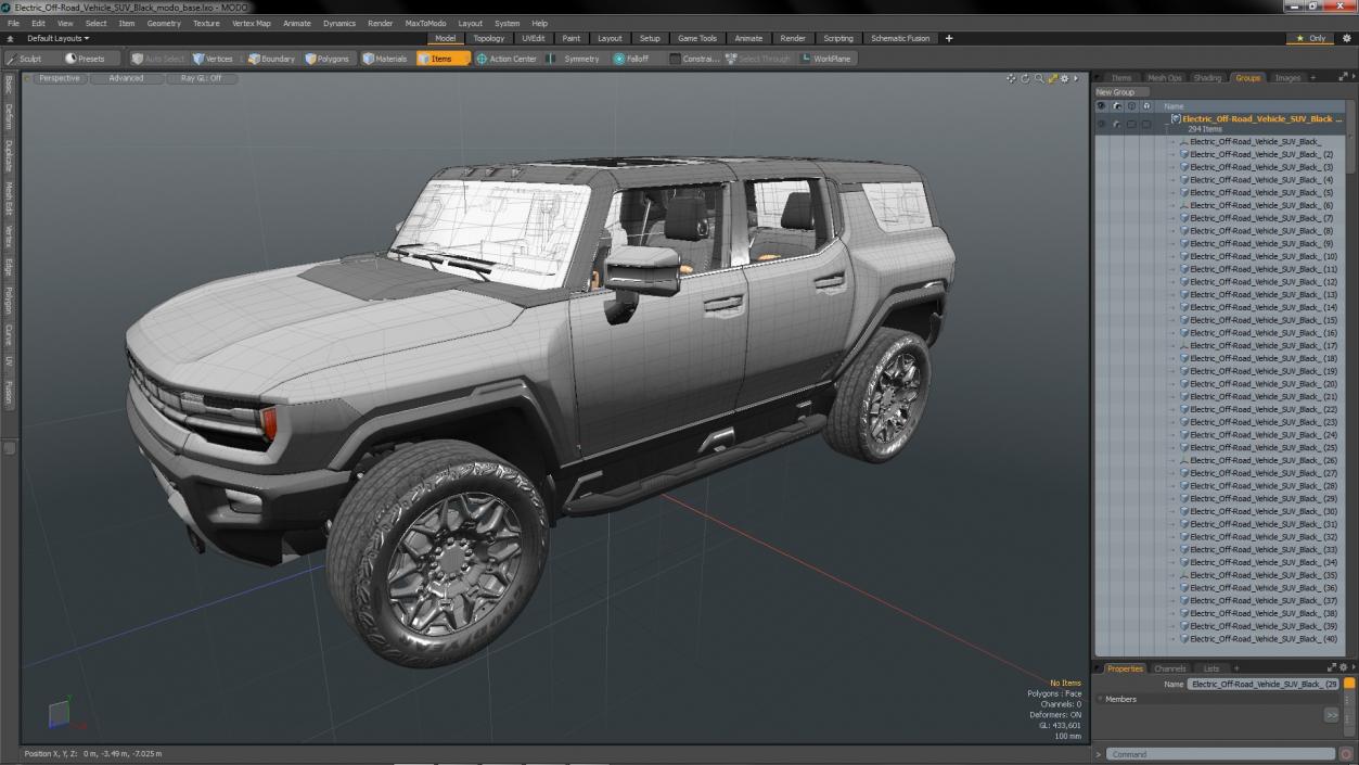 3D model Electric Off-Road Vehicle SUV Black