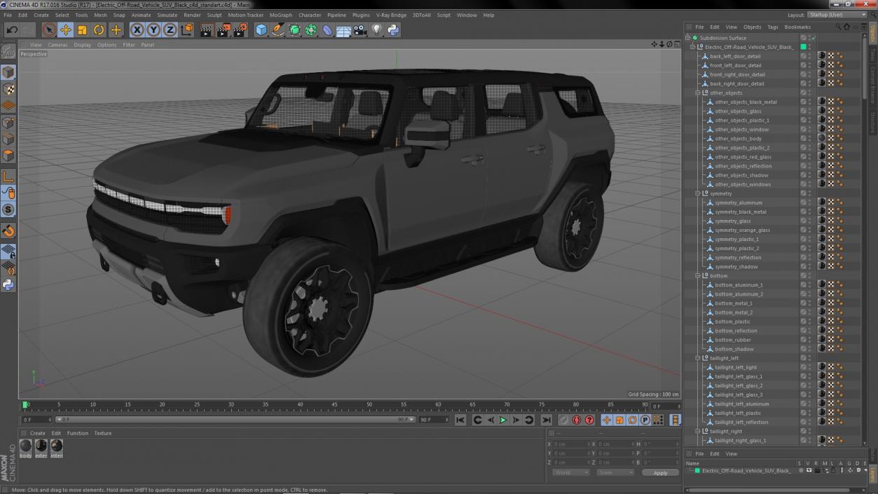 3D model Electric Off-Road Vehicle SUV Black