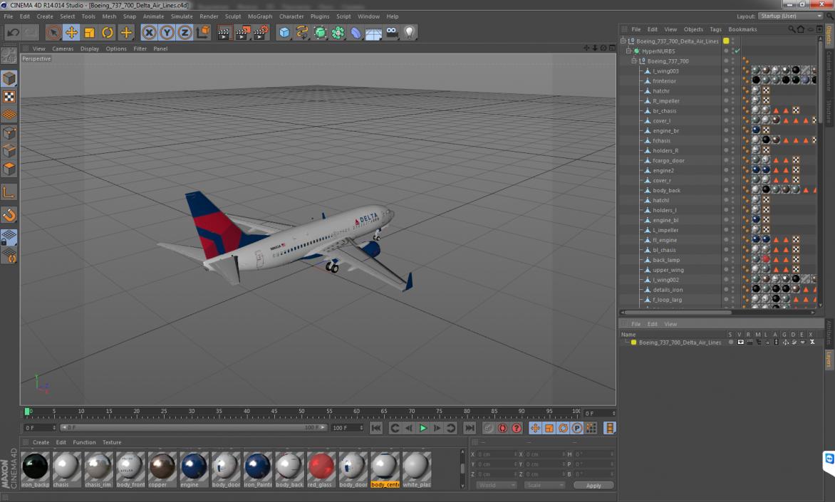 3D model Boeing 737-700 Delta Air Lines