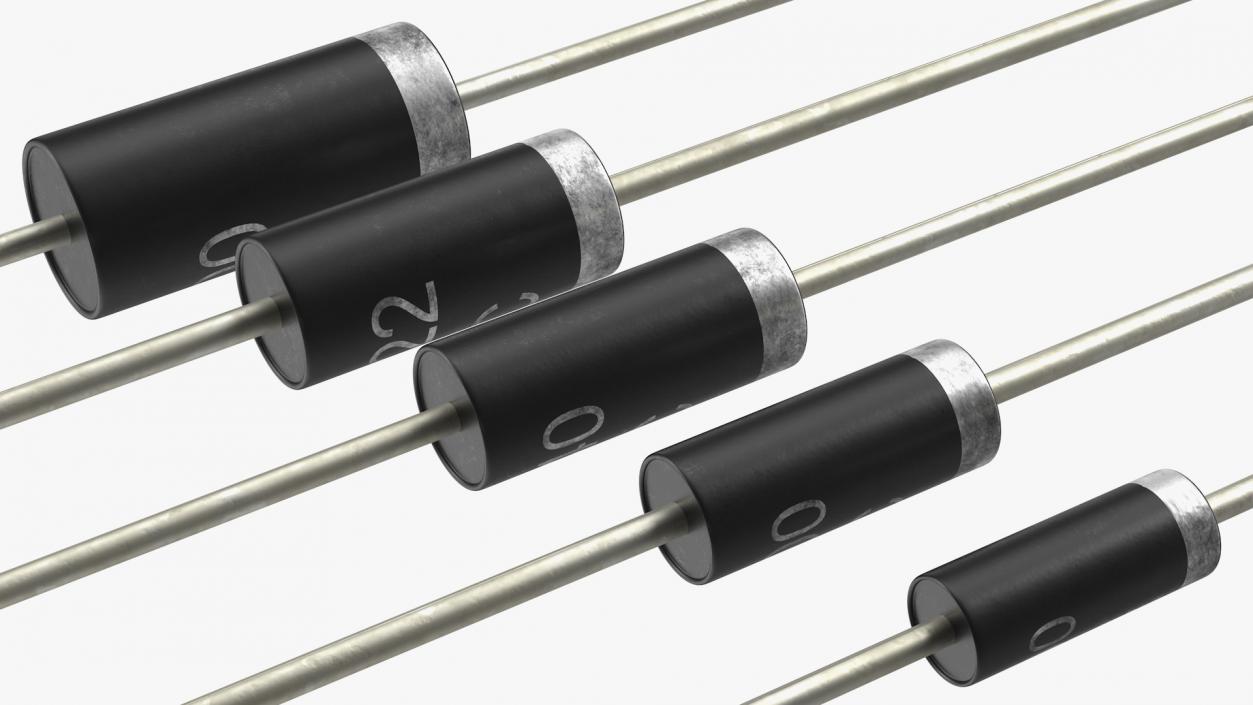 3D Axial Rectifier Diodes Set