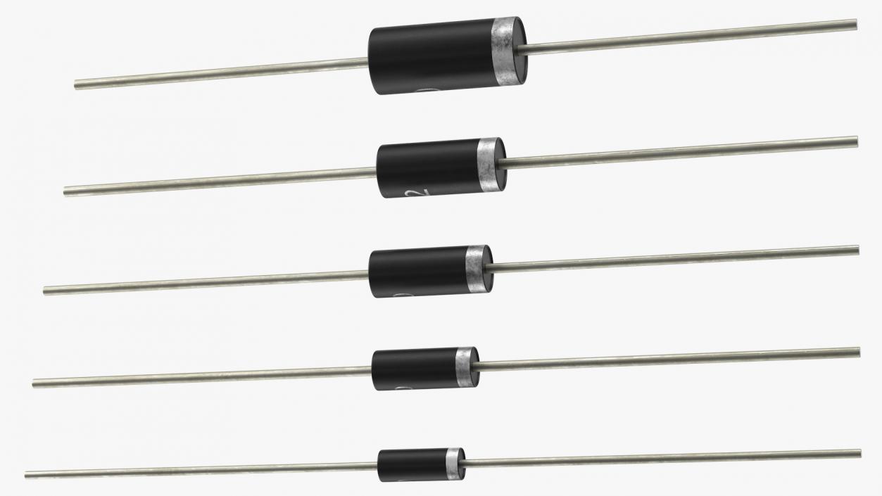 3D Axial Rectifier Diodes Set