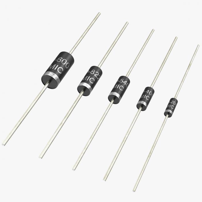 3D Axial Rectifier Diodes Set