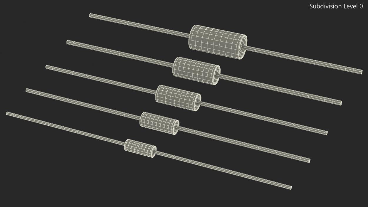 3D Axial Rectifier Diodes Set