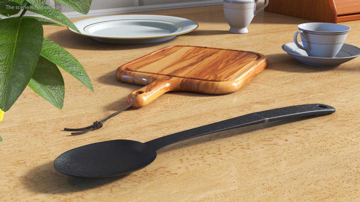 3D Black Big Plastic Spoon model