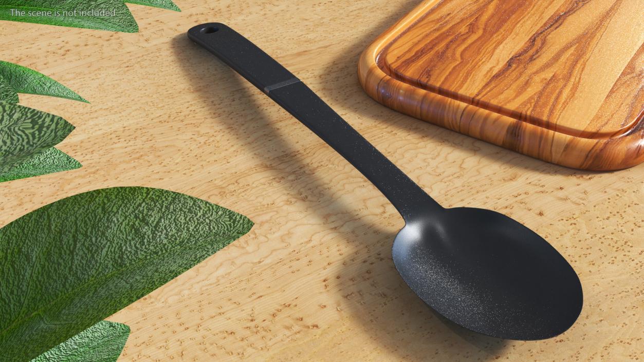 3D Black Big Plastic Spoon model