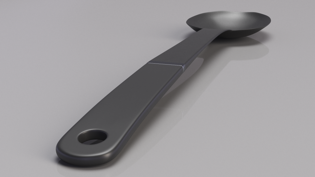 3D Black Big Plastic Spoon model