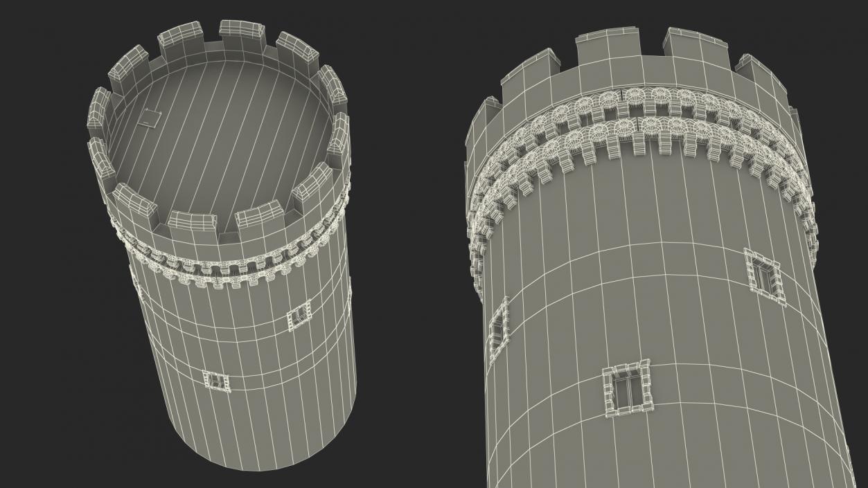 3D model Big Medieval Castle Tower