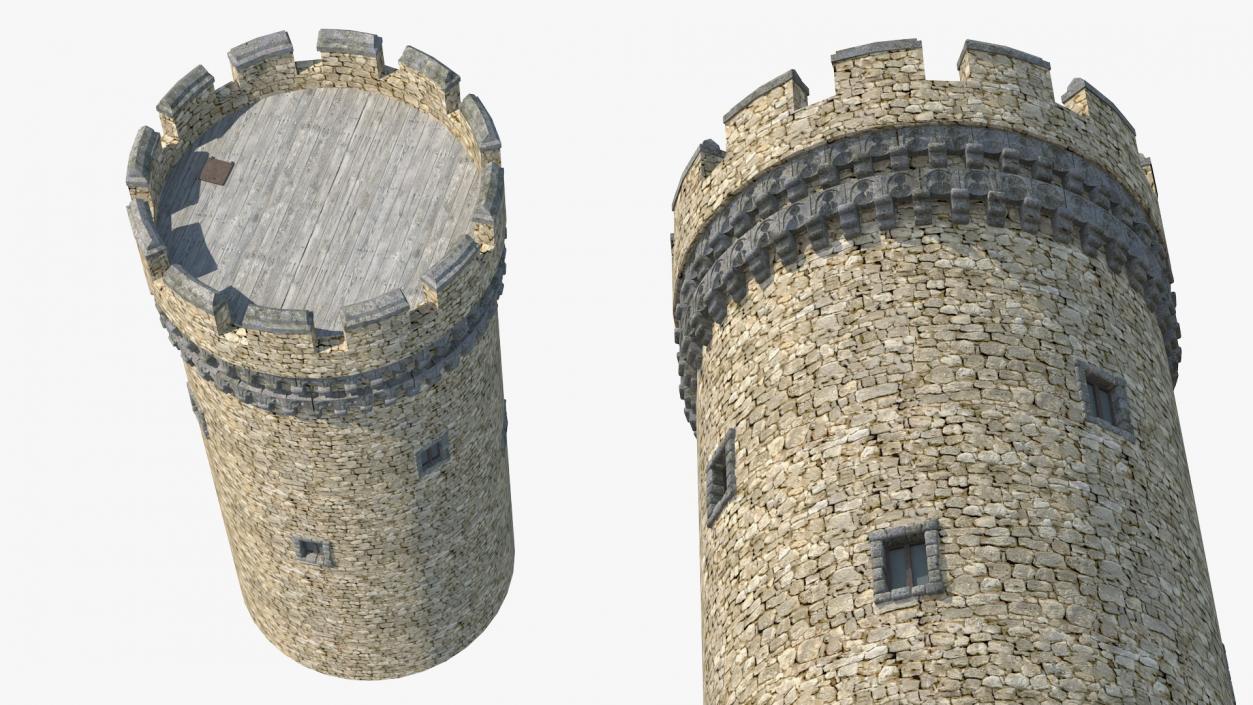 3D model Big Medieval Castle Tower