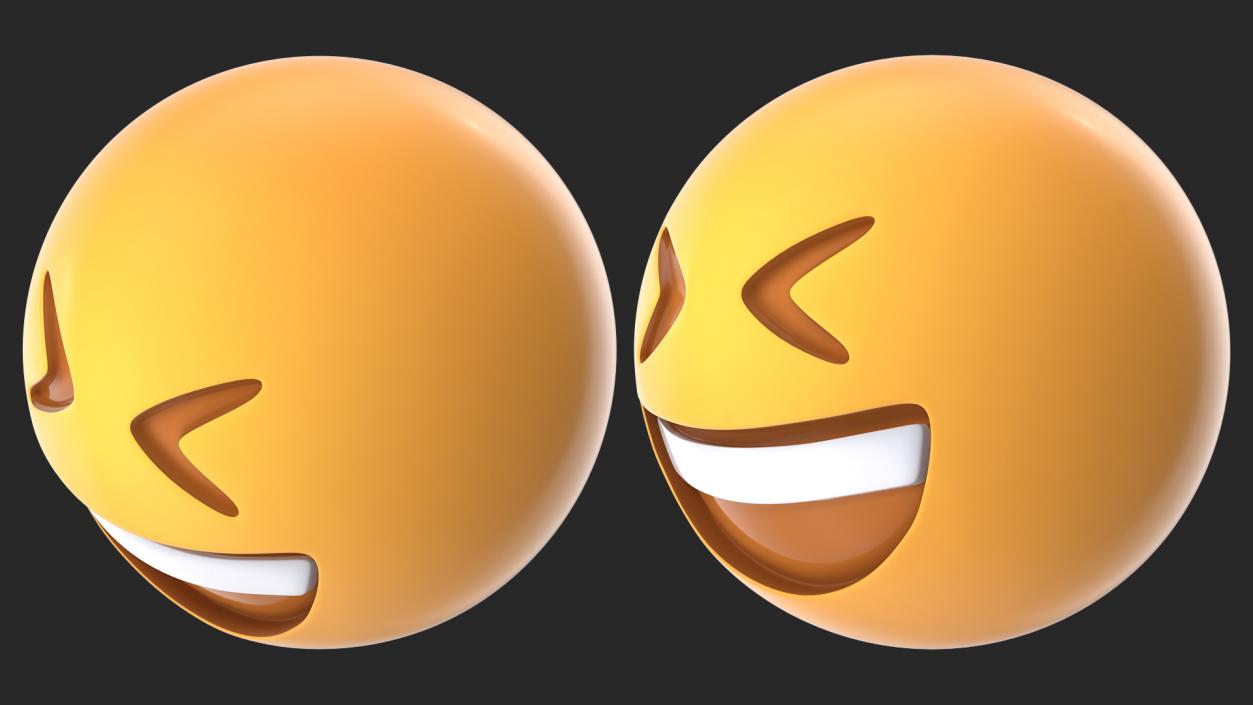 3D model Smiling With Closed Eyes Emoji