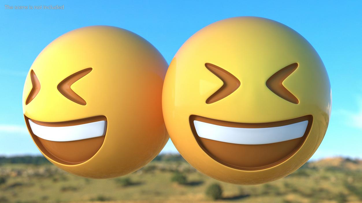 3D model Smiling With Closed Eyes Emoji